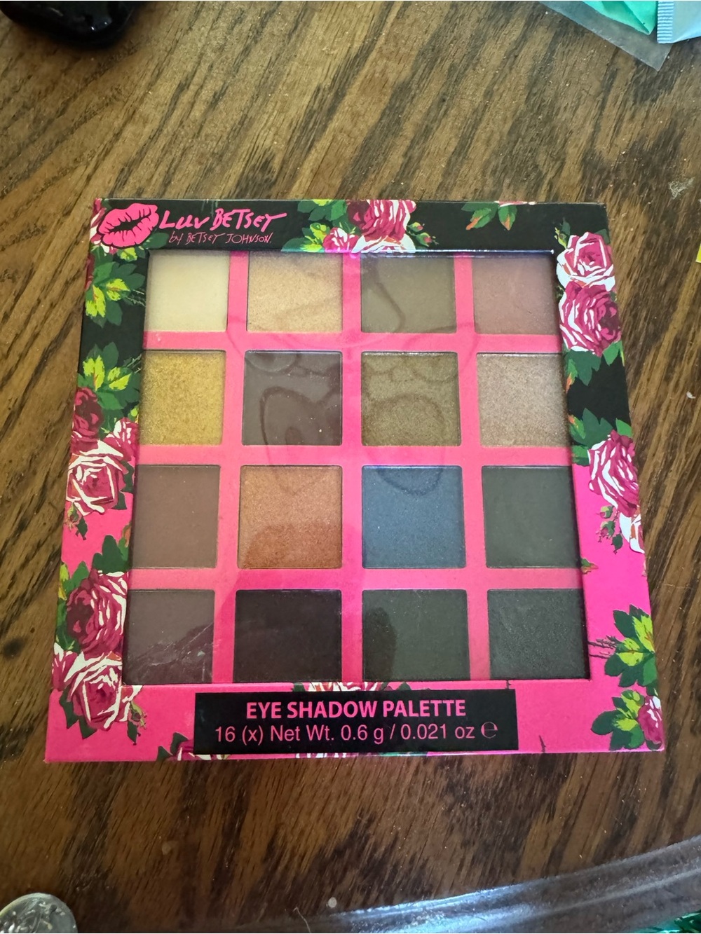 Luv Betsey 16-Color Eyeshadow Palette - Assorted Pink Floral Shades